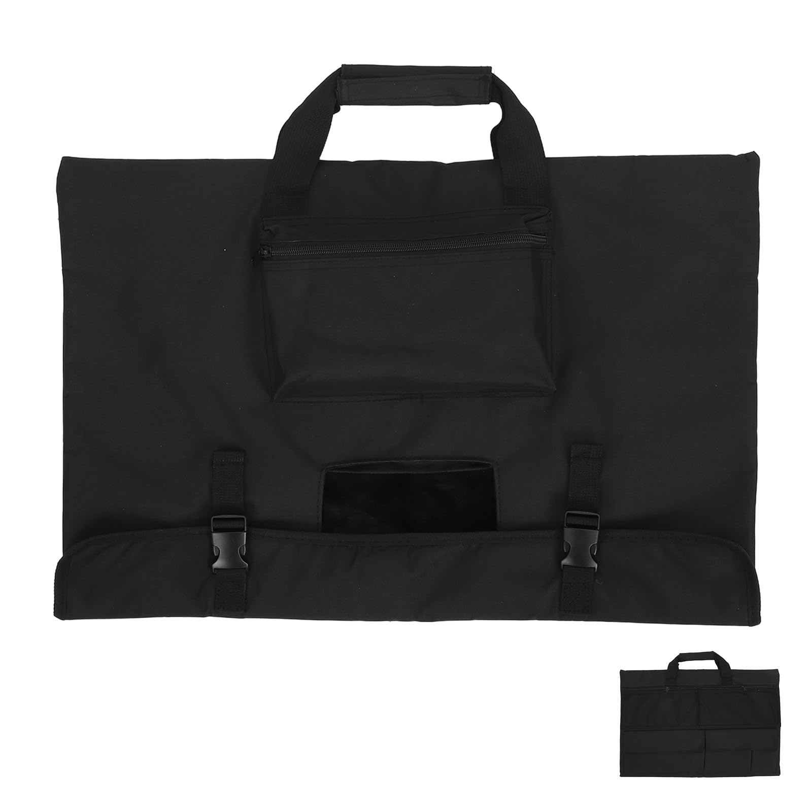 KICHOUSE Copertura Antipolvere per Monitor e Schermo LED in Nylon Nero Tasca e Maniglia per Ufficio e Casa
