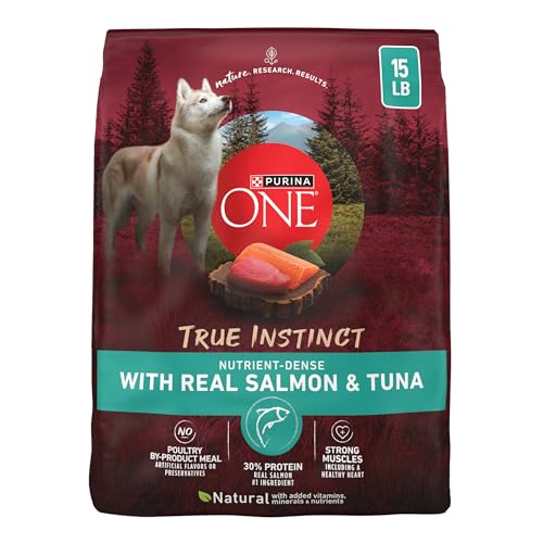 Purina ONE True Instinct With Real Salmon and Tuna Natural With Added Vitamins, Minerals and Nutrients High Protein Dog Food Dry Formula - 15 lb. Bag