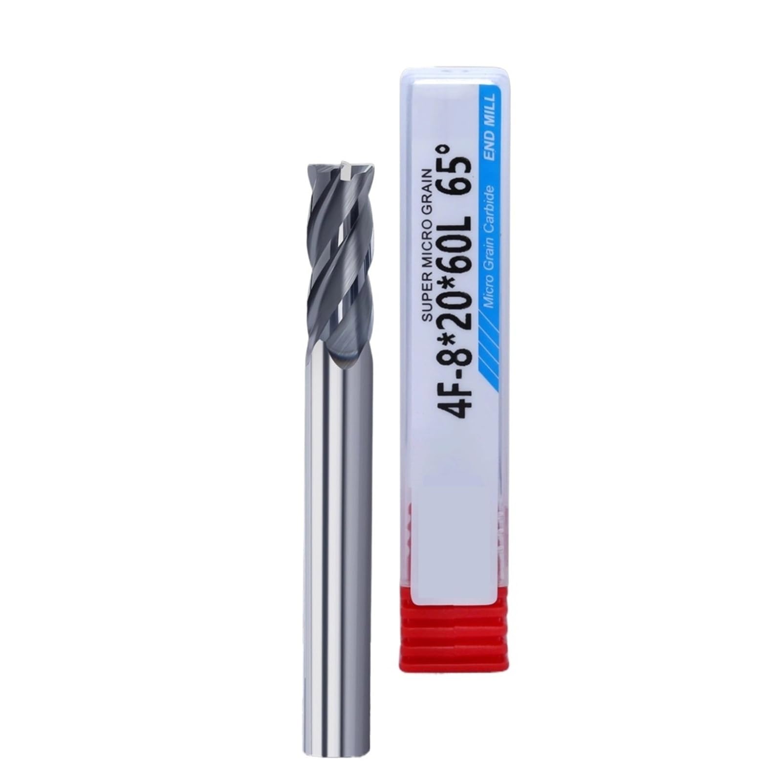 Fresa de extremo Fresa de 4 flautas HRC65, diámetro: 1-12 mm, fresa de extremo con revestimiento endurecido de acero de tungsteno(6 * 6 * 20 * 100 4F)