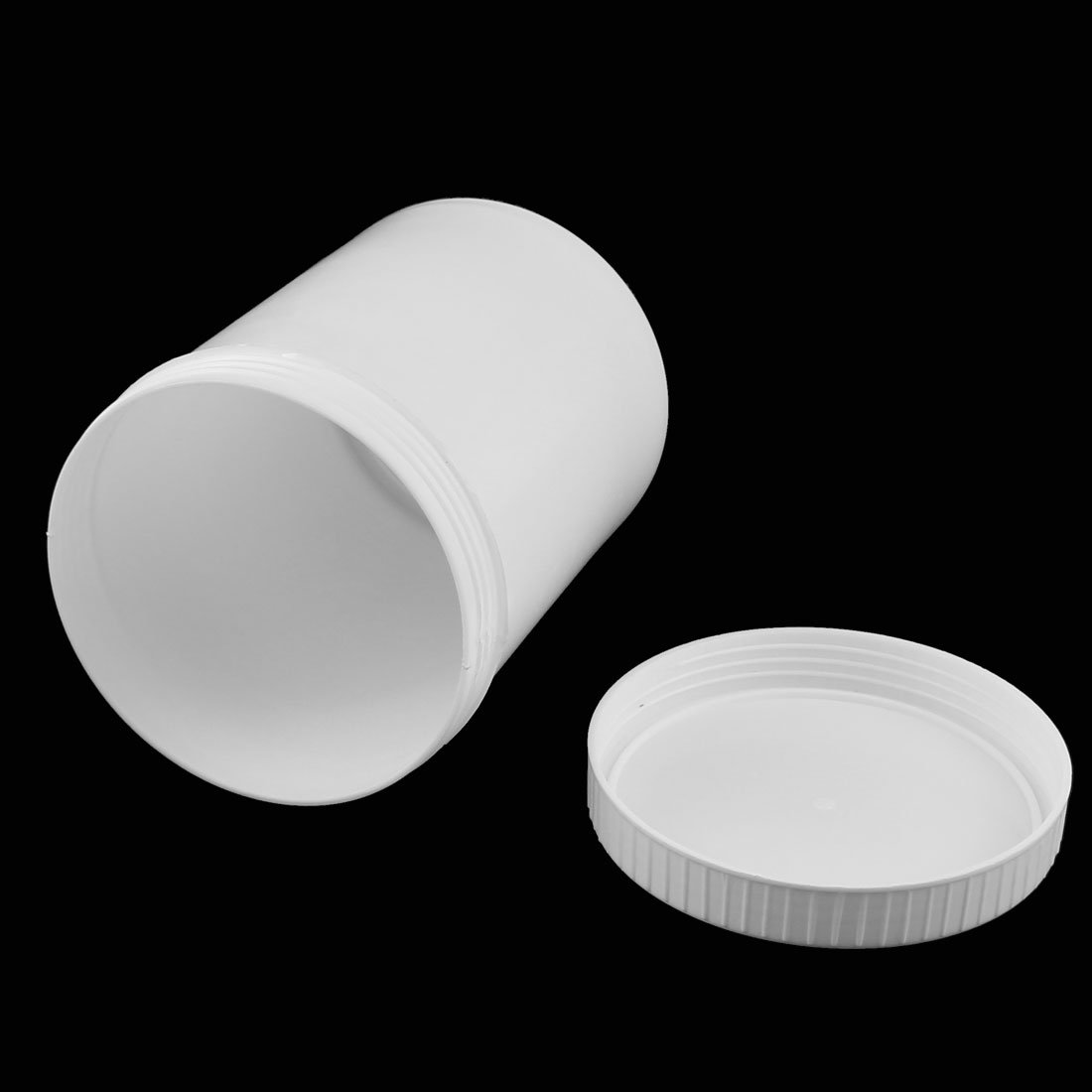Aexit 5stk 1000ml Kunststoff breit Mund Essen Lagerung Dichtung Glas Probe Flasche weiß