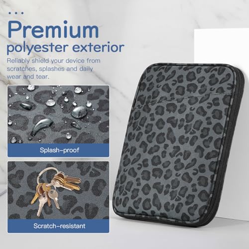 Image of Dadanism 9-11 inch Tablet Sleeve Bag Carrying Case for iPad (A16) 11th Gen 11 inch, iPad 10th Gen 10.9 inch Air 5 /4, iPad Air M4 /Pro 11 inch, iPad 9 /8 /7th, Galaxy Tab A11+ Plus 11 inch, Remarkable 2 10.3 inch,Leopard Black