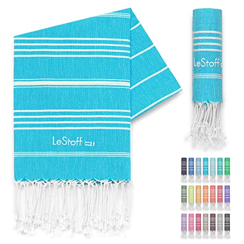 LeStoff Premium Hammam Towel, 100% Organic Cotton, Pre-washed Sustainable Absorbent & Quick-drying, Beach, Bath, Shower, Yoga