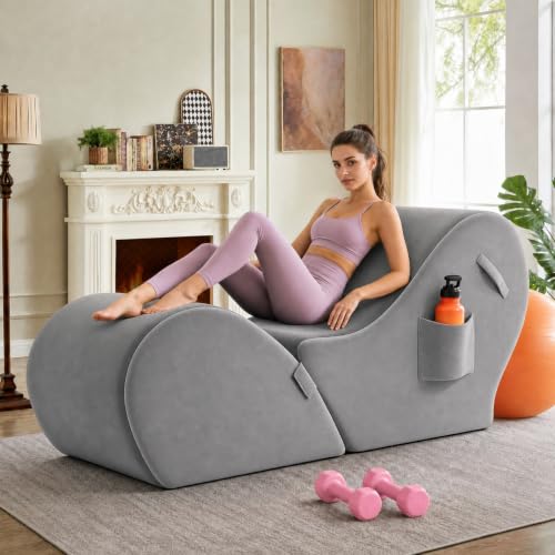 2-in-1 Yoga Chaise Sofa, Convertible Heart Shape for Stretching & Relaxing - image 1