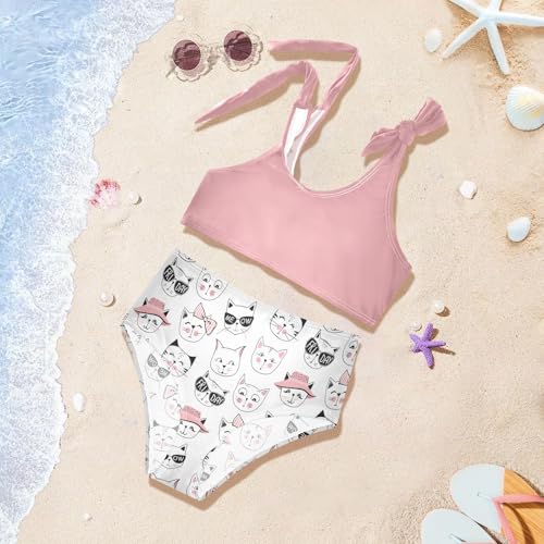 Image of CaTaKu Girls Two Piece Swimsuits Toddler Bathing Suits Bikini Set Summer Beach Swimwear for Girls Size 3-12T