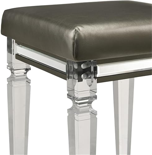 Miniatura 6 de Picket House Furnishings Taburete Charlotte con patas acrílicas en la oscuridad