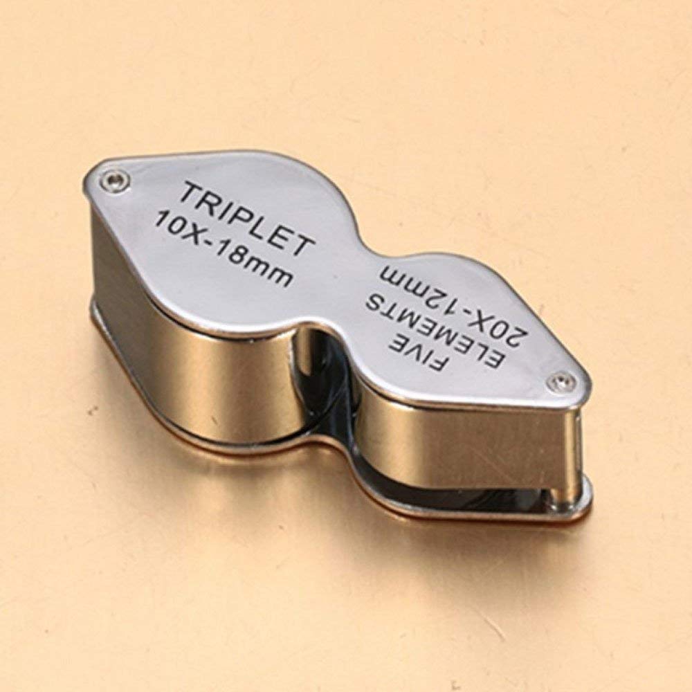 10X 20X leichte Lupe, komfortable Mini-HD-Linse zum Lesen, Silber, 21 x 53 x 18 mm Platte