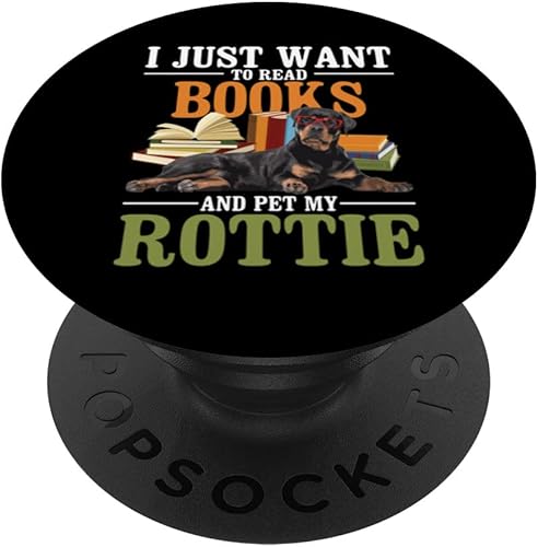 Miniatura 1 de Solo quiero leer libros y mascotas mi Rottie - Rottweiler Lov PopSockets intercambiables PopGrip