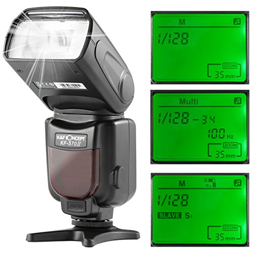 K&F Concept Camera Flash, Kf-570 Ii Speedlite With Lcd Display Universal Flash Compatible With Canon And Nikon Dslr Cameras #TOP4