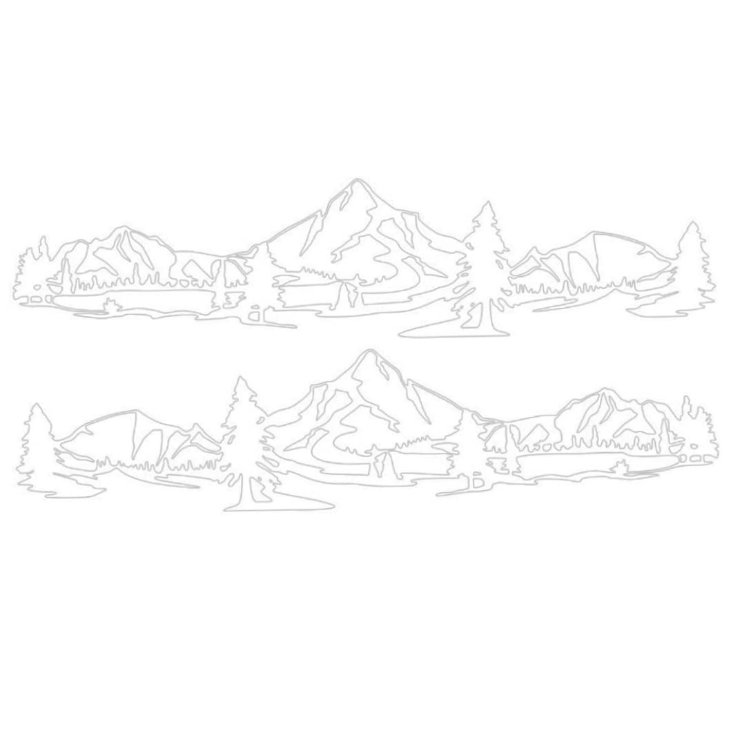 Mountain Design Motorhome Stripes Decal, Decorative Caravan Vinyl Sticker Graphic for Car Body Side, Exterior Accessories, DIY Vehicle Decoration, Black