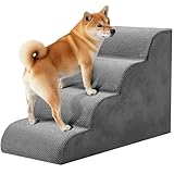 NEWBULIG 4-Step Dog Stairs, 20' H Dog Steps for Sofa and Chair, Non-Slip Sturdy Pet Steps for Small Dogs and Cats, Pet Ramp for High Bed Indoor