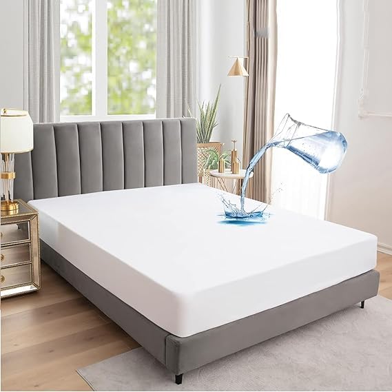 Waterproof Soft Terry Cotton Mattress Protector White Breathable Elastic Fitted Style/Bed Cover King 72X72/ 6ft X 6ft, White Solid (B0DH4QDMYR) Amazon Price History, Amazon Price Tracker