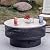 OutVue 32" Wood Burning Fire Pits with Grill & Lid, Fire Pit Table for Outside with Waterproof Cover & Fire Poker, Outdoor Firepit with Functions for BBQ,Table and Bonfire