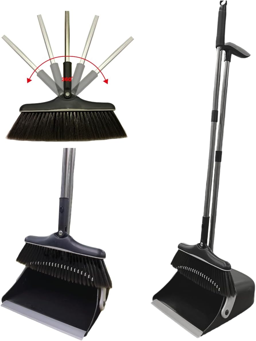 SWISSPACK NEW! Tall Dustpan and Brush No More Bending To Sweep Amazon