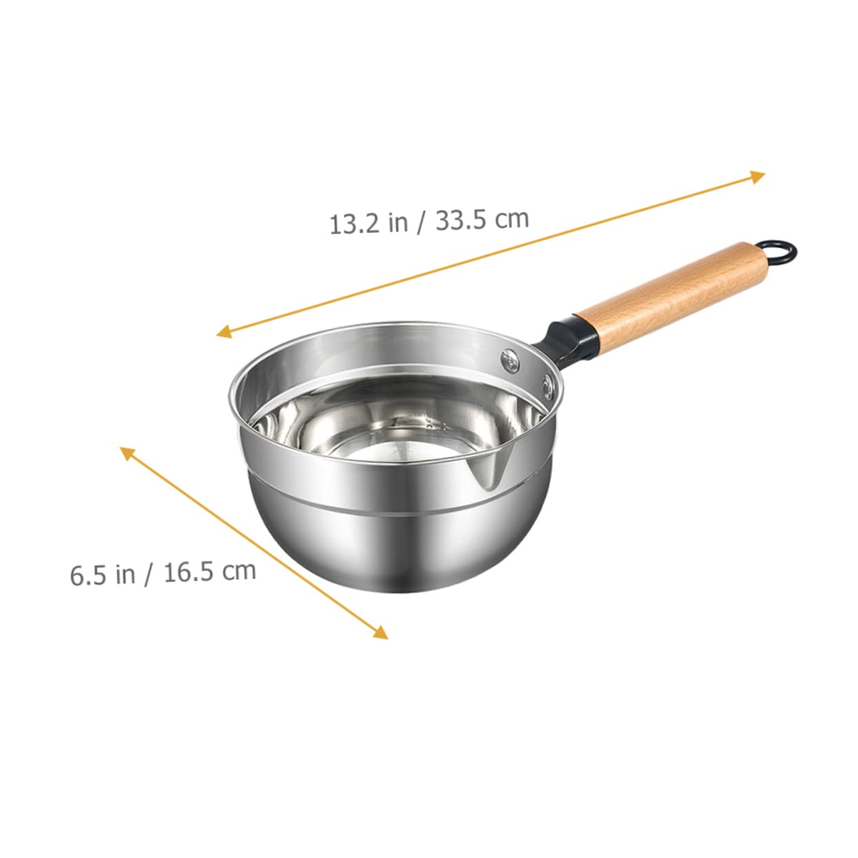 Cucharón de Agua de Acero Inoxidable Mango de Madera, Gran Capacidad y Diseño Colgable para Cocina y Jardín