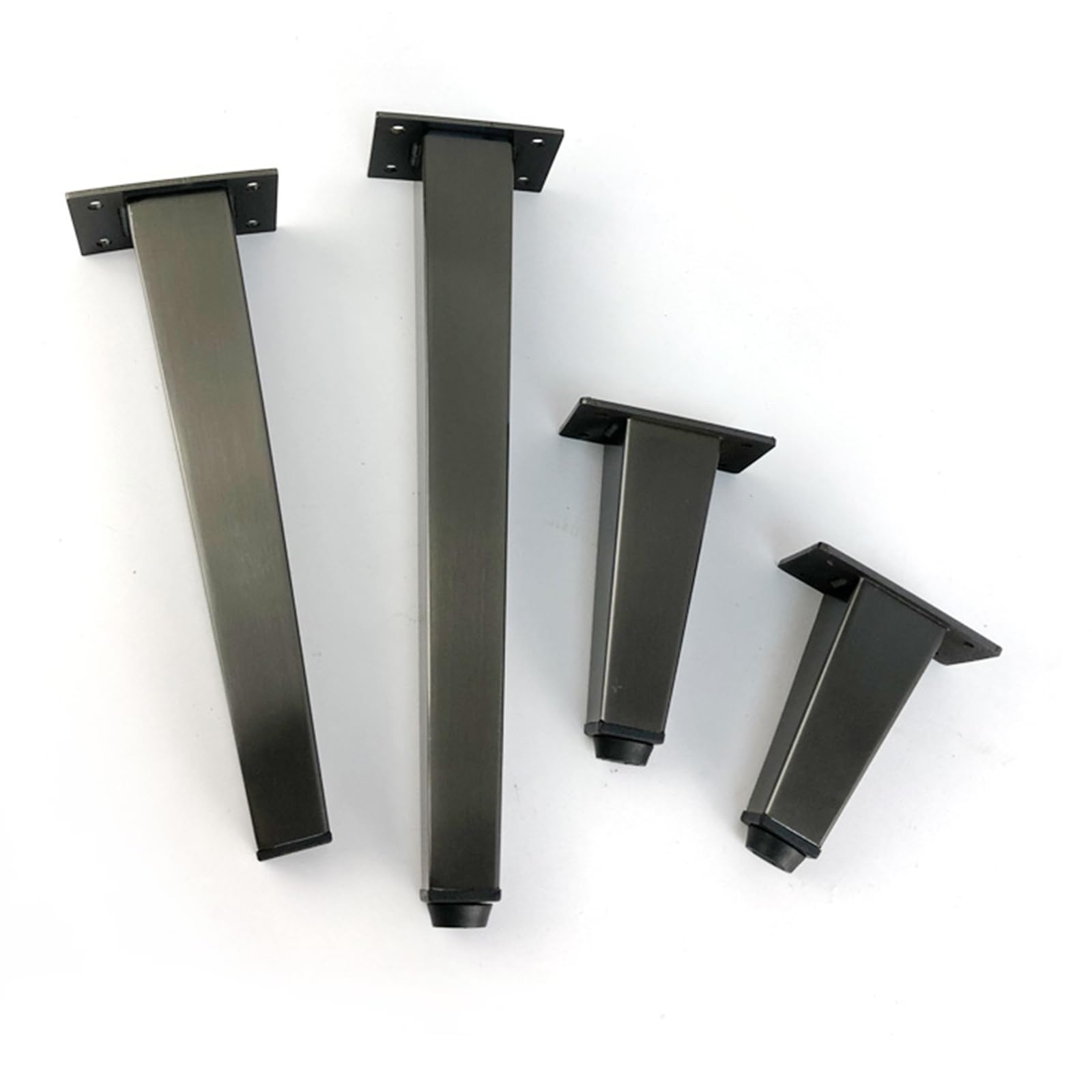 Generico Gambe per Mobili Piedini per Tavolo Conici in Acciaio Inox 4 Pezzi Neri da 25 cm Verniciati A Spruzzo Altezza Piedini per Divano: 6-30 cm Piedini per Mobile da 25 cm/9,8"