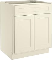 Vista 32 de LOVMOR Armarios de base de cocina, armario de almacenamiento aparador, gabinete de entrada con 1 cajón y estante ajustable, 24 pulgadas de ancho x