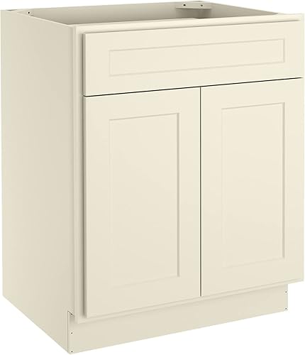 Miniatura 32 de LOVMOR Armarios de base de cocina, armario de almacenamiento aparador, gabinete de entrada con 1 cajón y estante ajustable, 24 pulgadas de ancho x