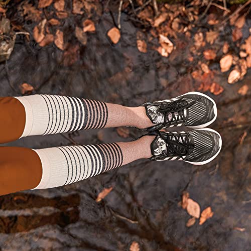 Gowith Unisex Bamboo Graduated Compression Socks, 15-20 Mmhg Perfect-Fit Breathable Travel Knee High Socks For Men & Women Beige Small #TOP7
