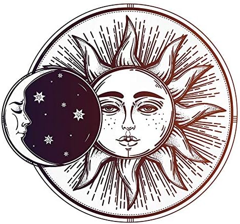 YttBuy-Bohemian Sun and Moon Icon - Ombre Vinyl Decal Bumper Sticker (4" Wide) 商品名称