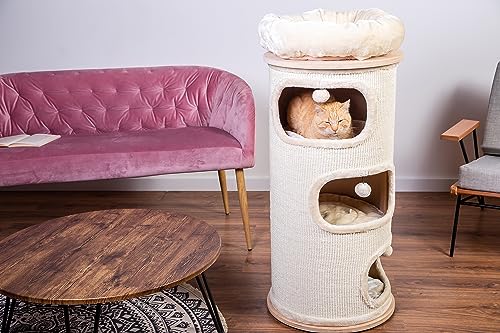 Natural Paradise - Tiragraffi Primrose | Stabile pattumiera con robusto tappeto in sisal | H 110 x Ø 49 cm (XXL)