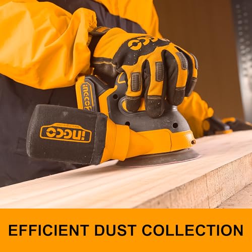 INGCO 20V Cordless Random Orbit Sander 125mm, Brushless Motor, 6 Variable Speeds, Electric Sander Ideal for Sanding, Polishing Wood, Home Improvements CROSLI20021 - Image 5