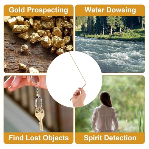 2 Stück Wünschelruten, Energiestäbe, Spirituelle Sondenstab, Hergestellt aus 99,9% Reinem Kupfer, Zum Auffinden von Wasserquellen, Vergrabenen Gegenständen und Geistern