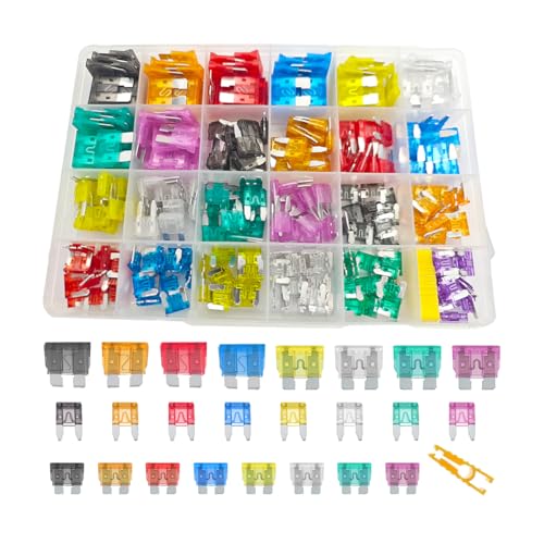 Mandark 272PCS Car Fuses Assortment Kit, Vehicle Mixed Standard & Mini & Low Profile Mini Fuse (2A 5A 7.5A 10A 15A 20A 25A 30A 35A), Interior Accessories Replacement for RV, SUV, Truck