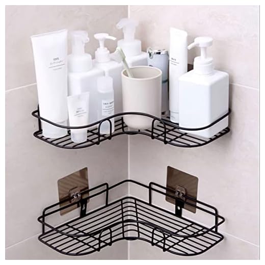 Kit 2 Prateleiras Para Banheiro Lavanderia Cozinha Quarto Adesiva Decorativa Organizadora Lateral 25cm (Preto)