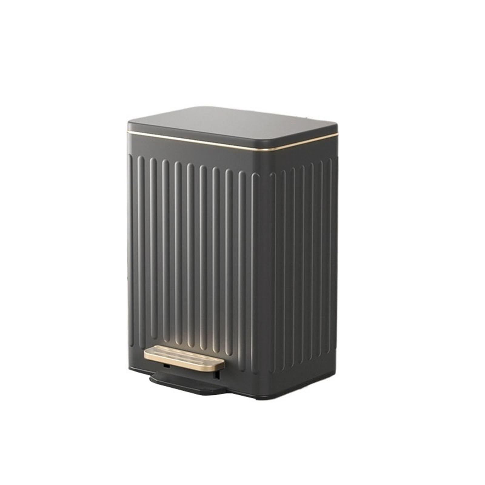 V2t9R4m7 Waste Bin Bathroom Trash Can with Lid Soft Close，Garbage Can-Metal Step for Office Bedroom Toilet Live Room Trash Can(Gris)
