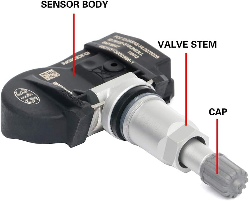 Programmed TPMS Tire Pressure Monitoring System Sensor Tire Pressure Sensor Kit fits for 2006-2007 for Dodge Charger 2007-2013 for Jeep Compass 315MHZ