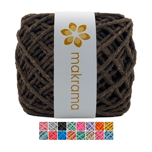 Colorante Para Ropa, Home MAKRAMA Hilaza de Algodón 3mm Macramé 100 Metros Colores (Café Tabaco)