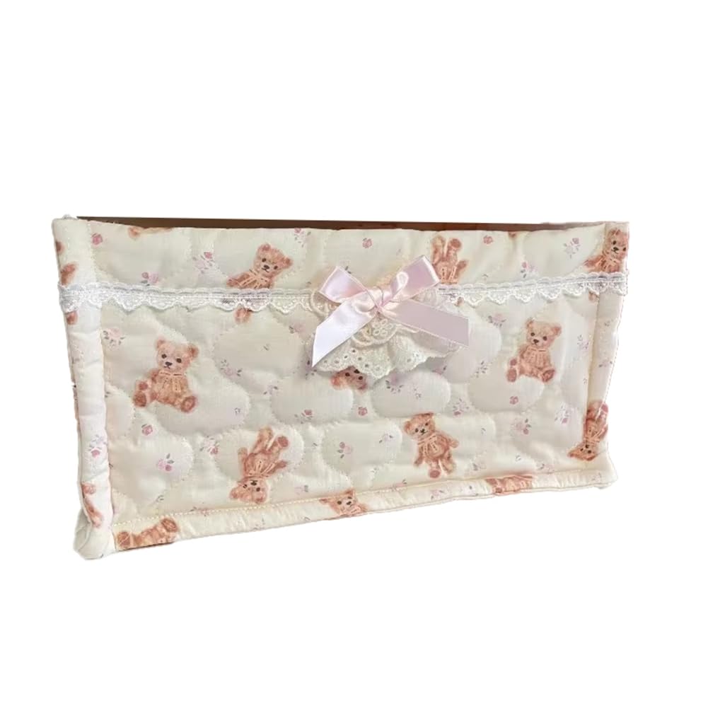 YEHEI Fabric Quilted Storage Basket Desktop Organizer Fabric Storage Basket Fabric Home Decoration Small Bear