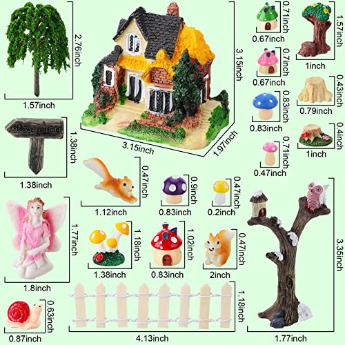 40 Pcs Fairy Garden Accessories Fairy Garden Miniatures Figurines Outdoor Fairy Garden House Kit Fairy House And Fairies For Fairy Garden Girl Fly Wing Dollhouse Decor For Home Garden Lawn Decoration #TOP1
