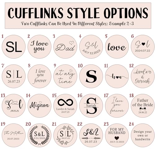 Personalized Cufflinks for Men Custom Engraved Initials Cuff Links Tie Clip Set Customized Wedding Gift for Groom Father Groomsman2