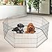 FDW 24 Inch Dog Pen 8 Panel Dog Playpen Indoor Outdoor Metal Puppy Pet Fence Portable Folding Animal Exercise Fence,Black