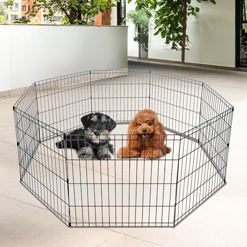 Image of FDW | Dog Playpen | 24 inch, 8 Panels | Heavy Duty Metal Pet Exercise Pen