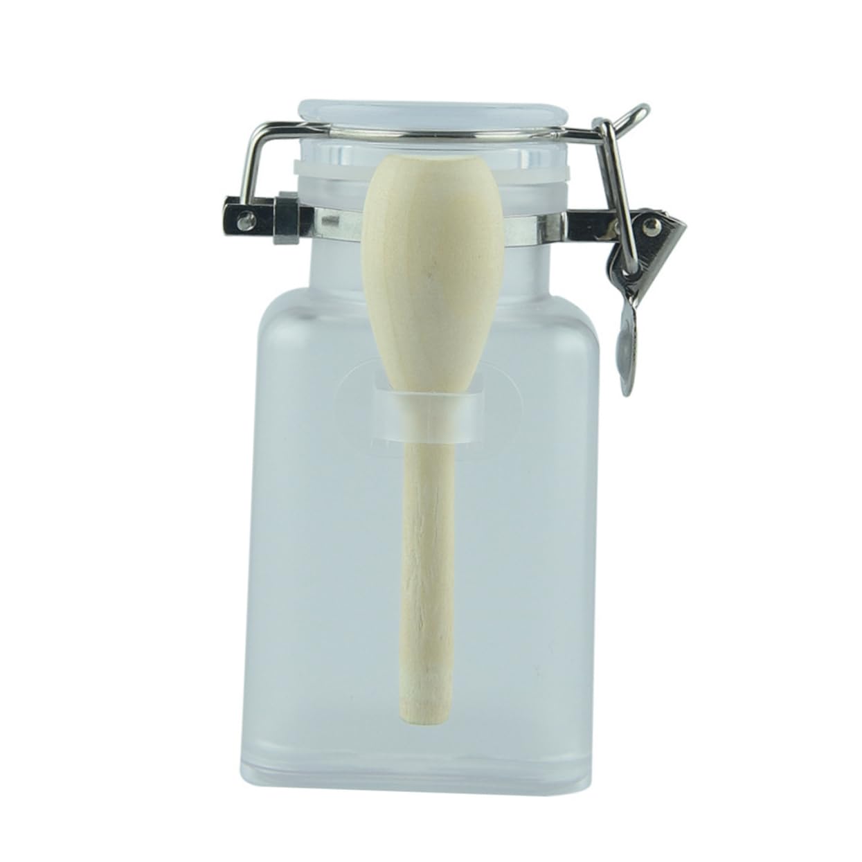 AUTSUPPL 2 Sets Square Bath Salt Bottle Clear Stand Bath Salt Spoon Jar Powder Container Seasoning Sauce Jar Cereal Organizer Yogurt Containers Bath Salt Jars Sealing Jars Synthetic Wood