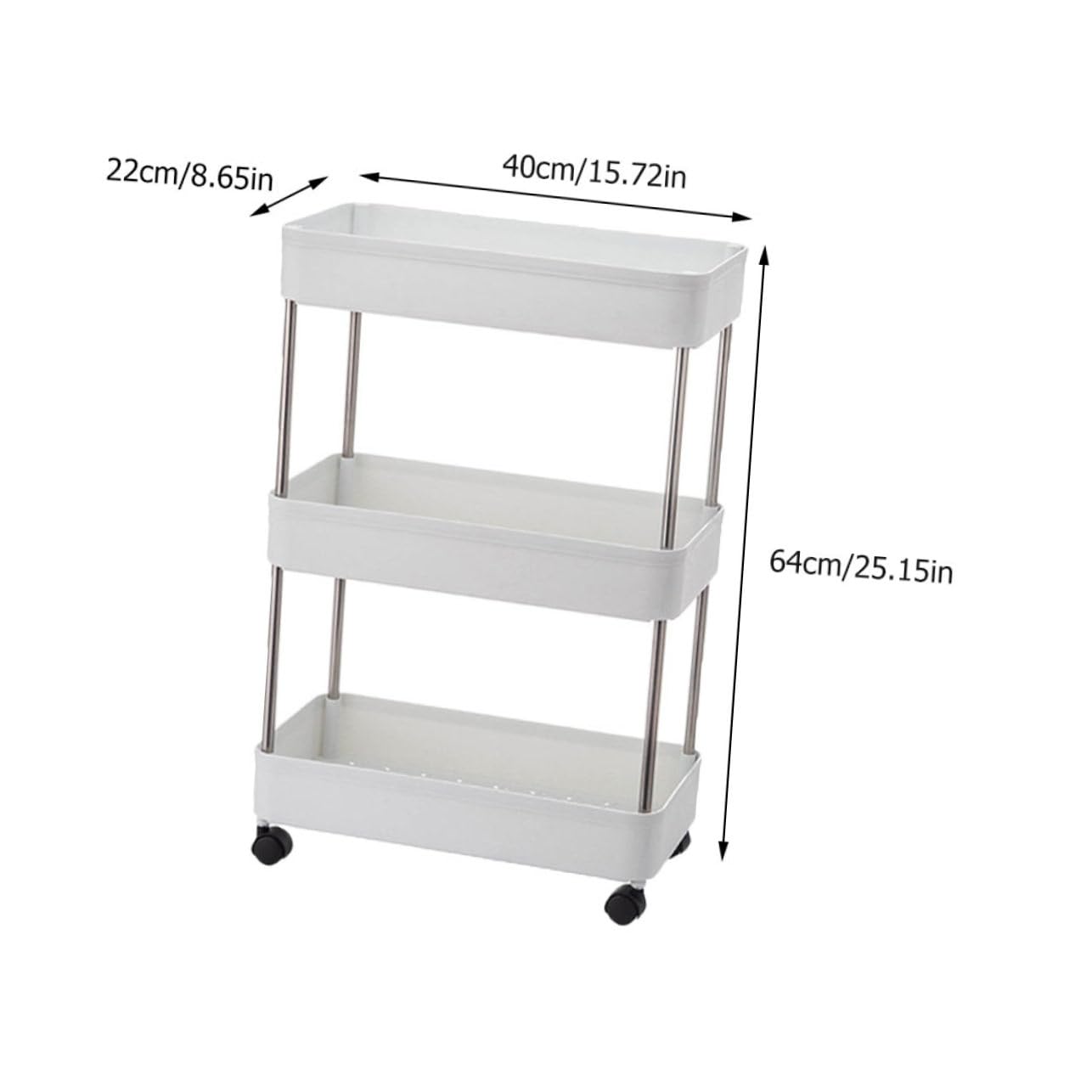 Estante de almacenamiento rodante para el hogar, estante extraíble con ruedas para baño y cocina, fácil acceso y fácil acceso, diseño que ahorra espacio