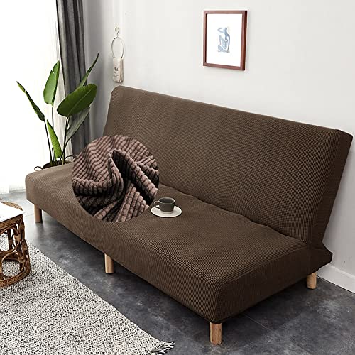 Surwin Housse de Clic Clac élastique Canapé 2/3 Places, Couleur Unie Housse de Canapé sans Accoudoir Couverture de Canapé-lit Universel Tout Couvert...