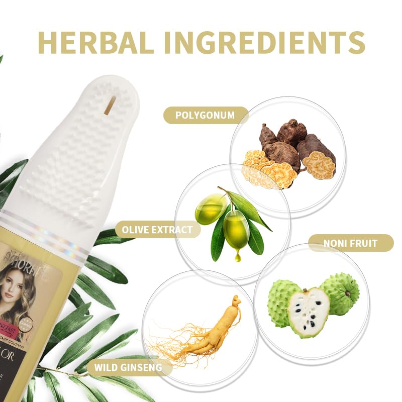 Miniatura 3 de Amorfire Tinte para el cabello rubio dorado, color permanente para el cabello, cobertura de 100 % canas, para mujeres, ingredientes naturales