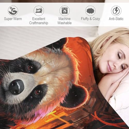 Manta de franela cálida Panda mullida grosor superior sofá 150 x 200 cm 4