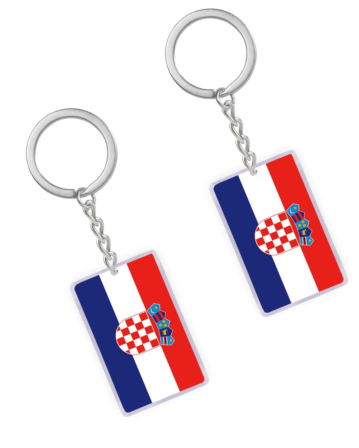 Petite Pine 2 Packs Croatia Flag Keyring, Acrylic Croatian Key Fob Keychain Croatia