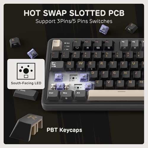 Image of RK ROYAL KLUDGE S98 Mechanical Keyboard w /Smart Display & Knob, 96% RGB Wireless Gaming Keyboard BT /2.4G /USB-C, Hot Swappable Custom Keyboards, Software Support, Silent Computer Gaming Keyboard