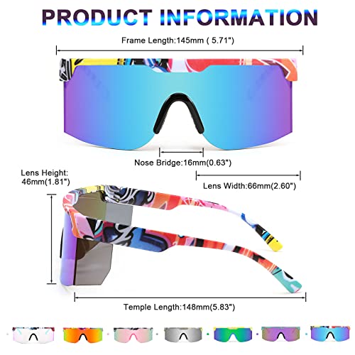 Karsaer Vision 80S 90S Retro Semi Rimless Sunglasses Neon Visor Shades Rainbow Sunlasses For Men Women #TOP2