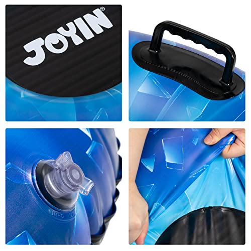 Joyin 2 Pack Snow Tube,34" Inflatable Snow Sled For Kids And Adults,Heavy-Duty Snow Tube For Sledding Great Inflatable Snow Tubes For Family Activities Winter Fun (Ice) #TOP6