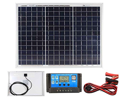 LOWENERGIE 30W Poly-Crystalline Solar Panel Battery Charging Kit with Charger K1. for Caravans, Motorhomes, Boats & Any Flat Surface