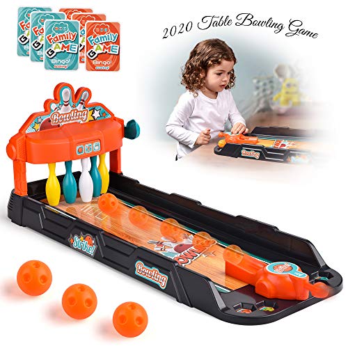 Mini Bowling Game Set â€“ Tabletop Practice Toy for Kids â€“ Durable & Lightweight Bowling Kit for Indoor & Outdoor â€“ Auto Ball Return Feature - Complete & All-Inclusive - Ideal Gift for Children Age 3+