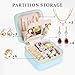 DTBG Initial Travel Jewelry Box Case Organizer, Teen Girls Gifts, Small Personalized Preppy Birthday Christmas Gifts for Girls Women Wife, Ring Necklace Earring Organizer Box, Blue R
