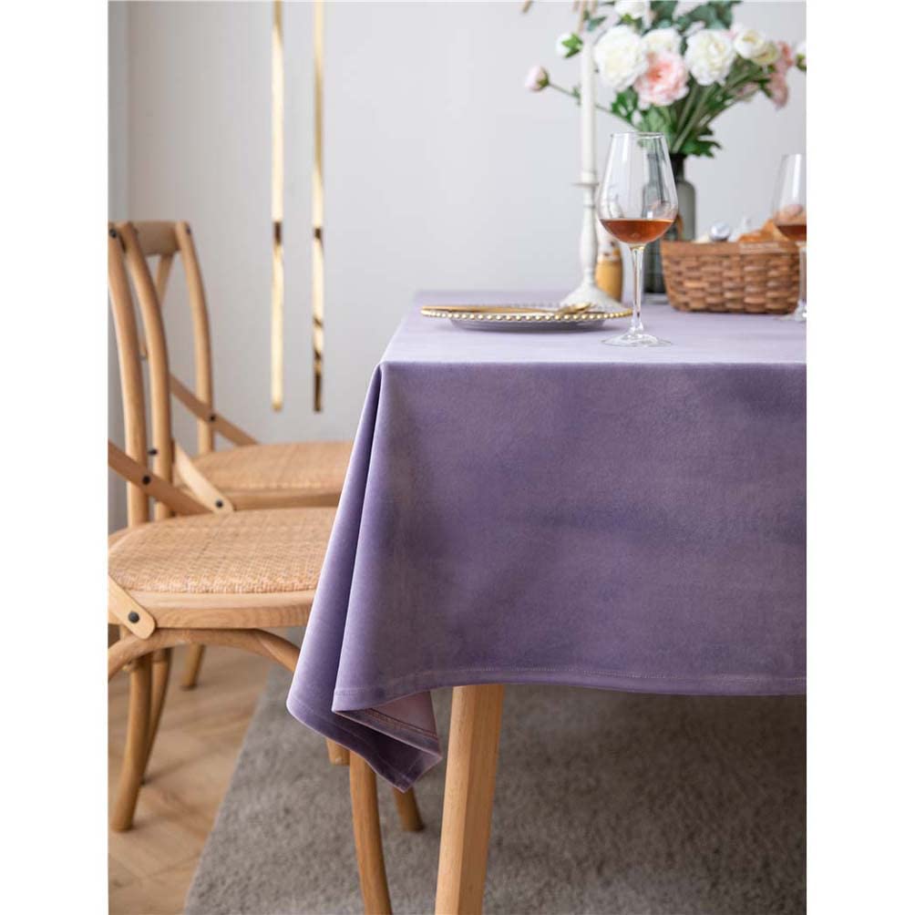 Amazon.co.jp: テーブルクロス 紫 ベロア 135×180 テーブルマット 無地