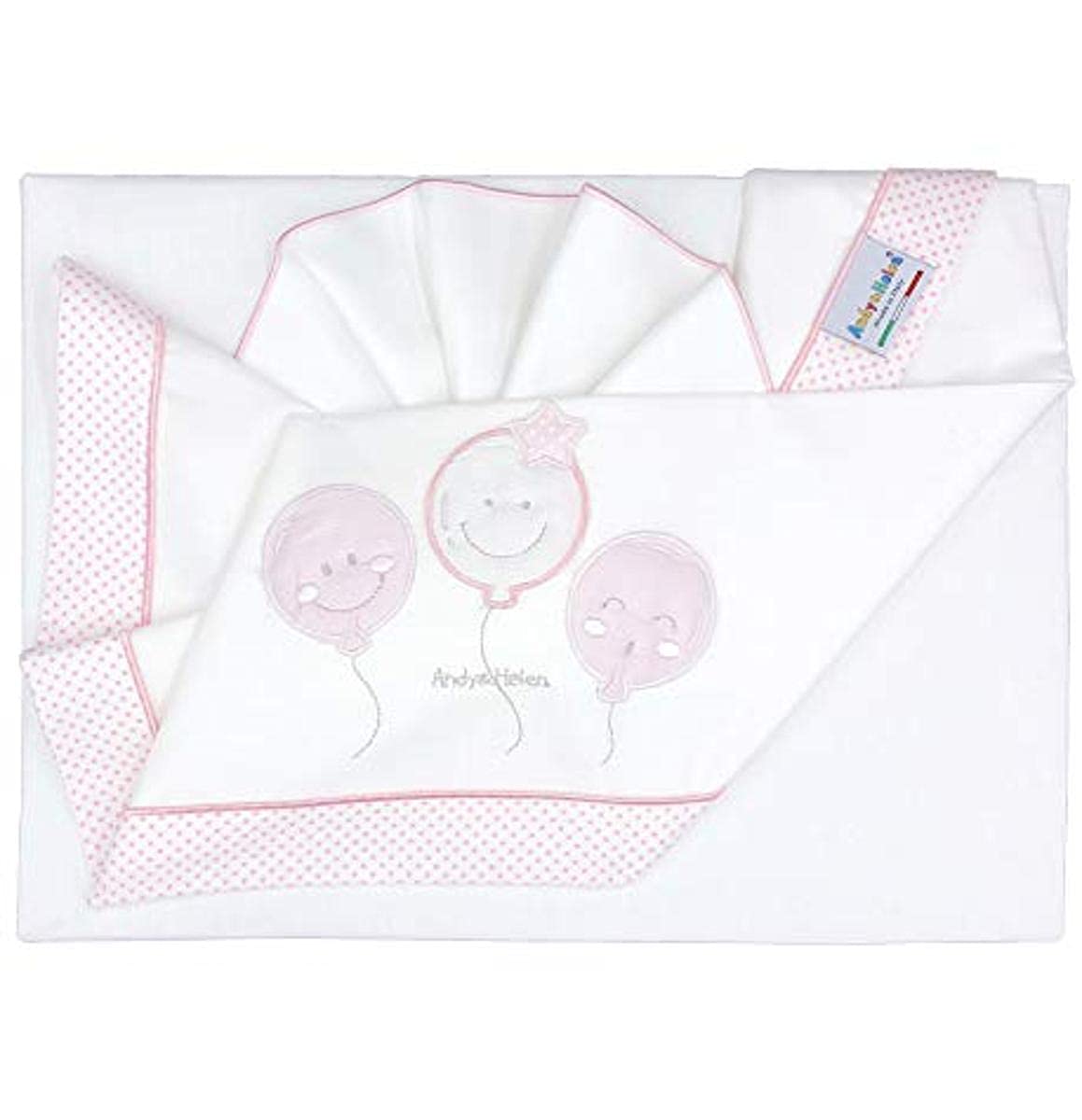 ANDY & HELEN 2/400D27Maxi_P Maxi Bed Linen Set of 3 Pink